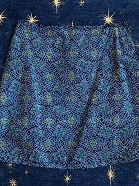 Y2K Blue Geometric Mini Skirt